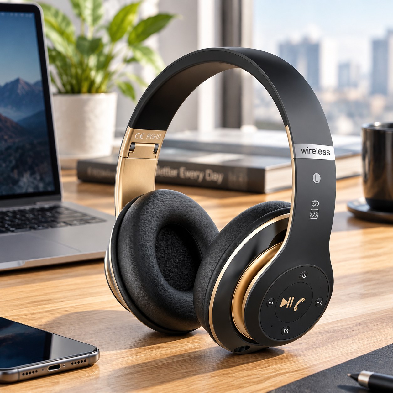 Belaidės ausinės su „Bluetooth“ ausinėmis su 40 valandų žaidimo laiko — Gaming