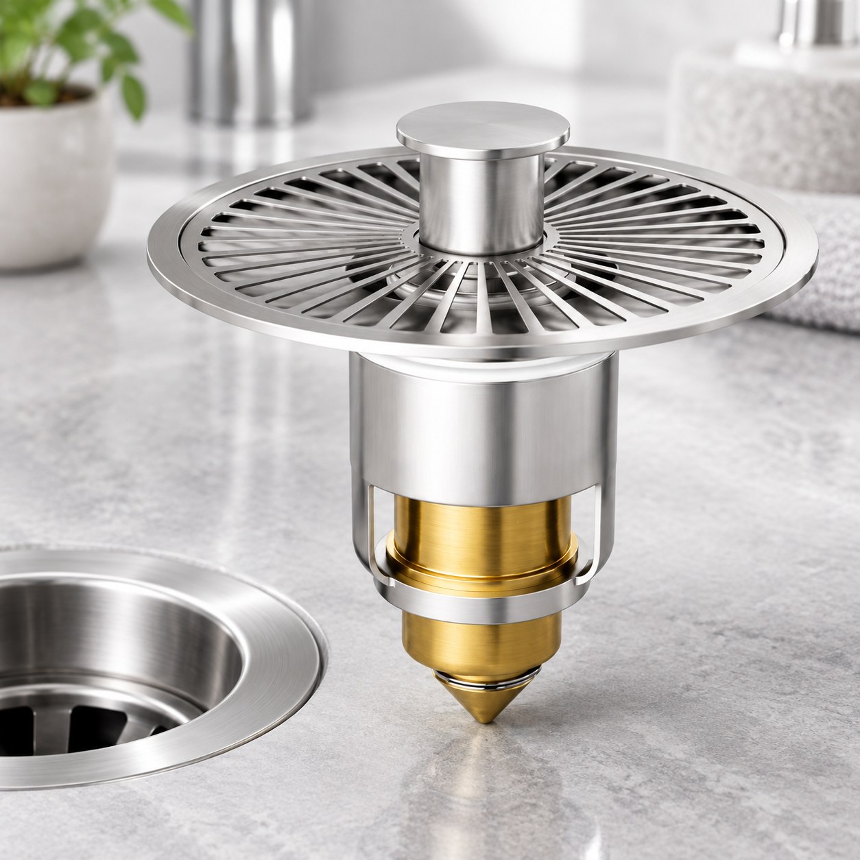 Stainless Steel Pop-up Sink Strainer — Plumbing