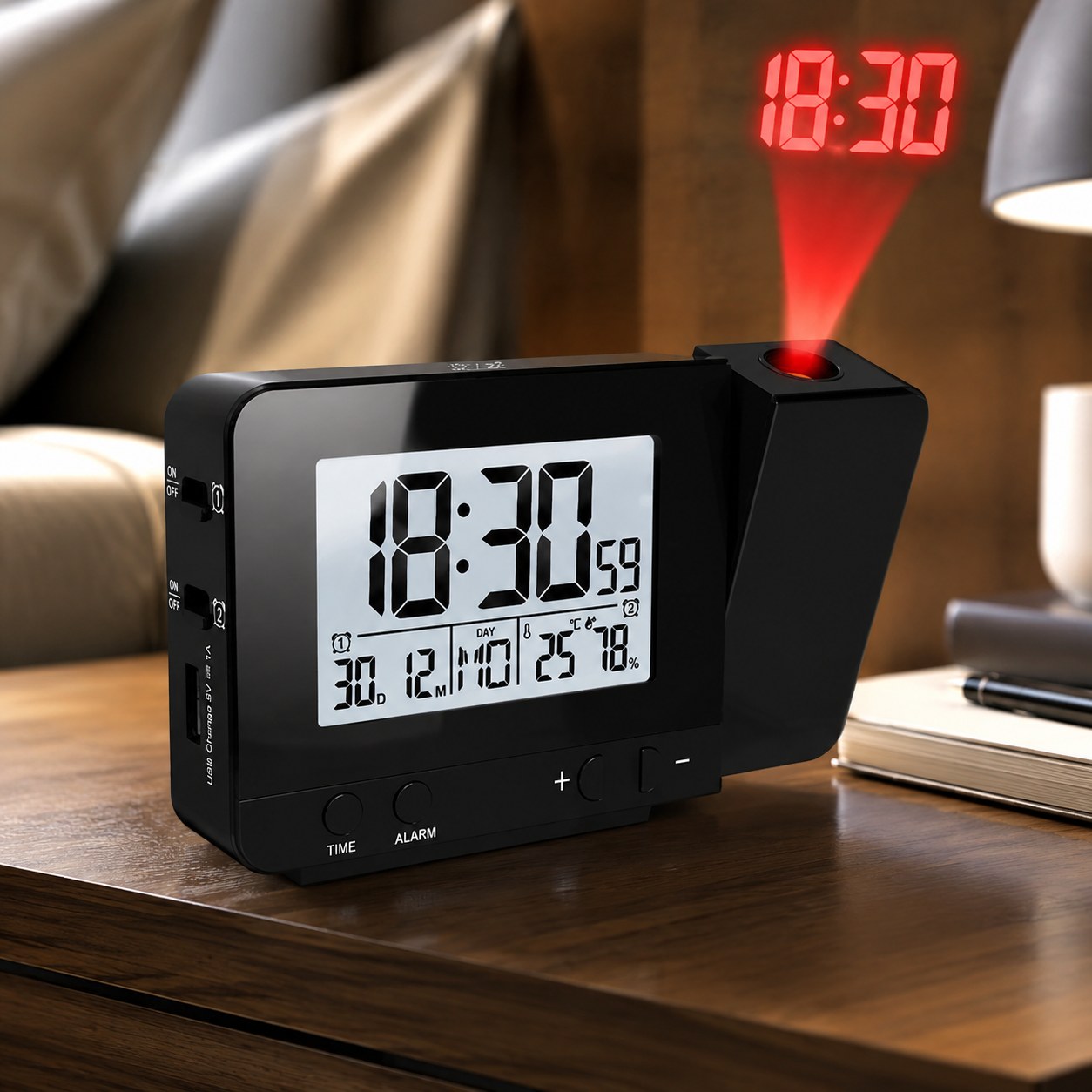 Projection Clock, Digital Alarm Clock, LED Display, Projection — Audio and video equipment