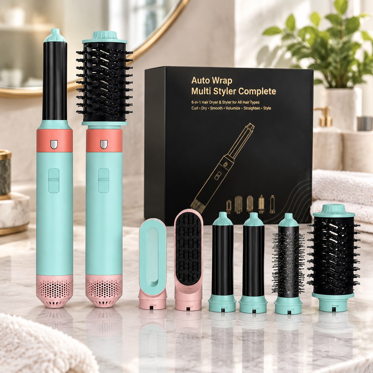 6 viename Multi Styler Naujo dizaino plaukų džiovintuvas plaukams 6 vi — Hair and beard care
