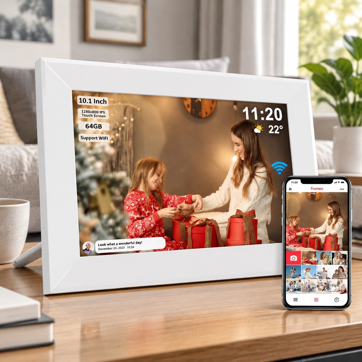 Keine Marke "Frameo" 10.1 inch "WiFi" Digital Photo Frame 1280 * 800 I