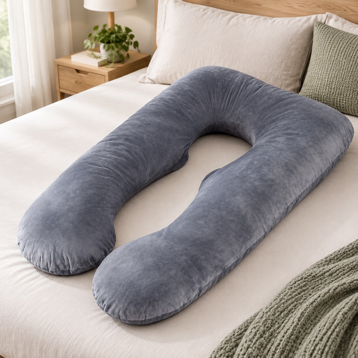 Pillows, linen, protective, 130x70 cm Soft pillow for pregnant women, p — Home textiles
