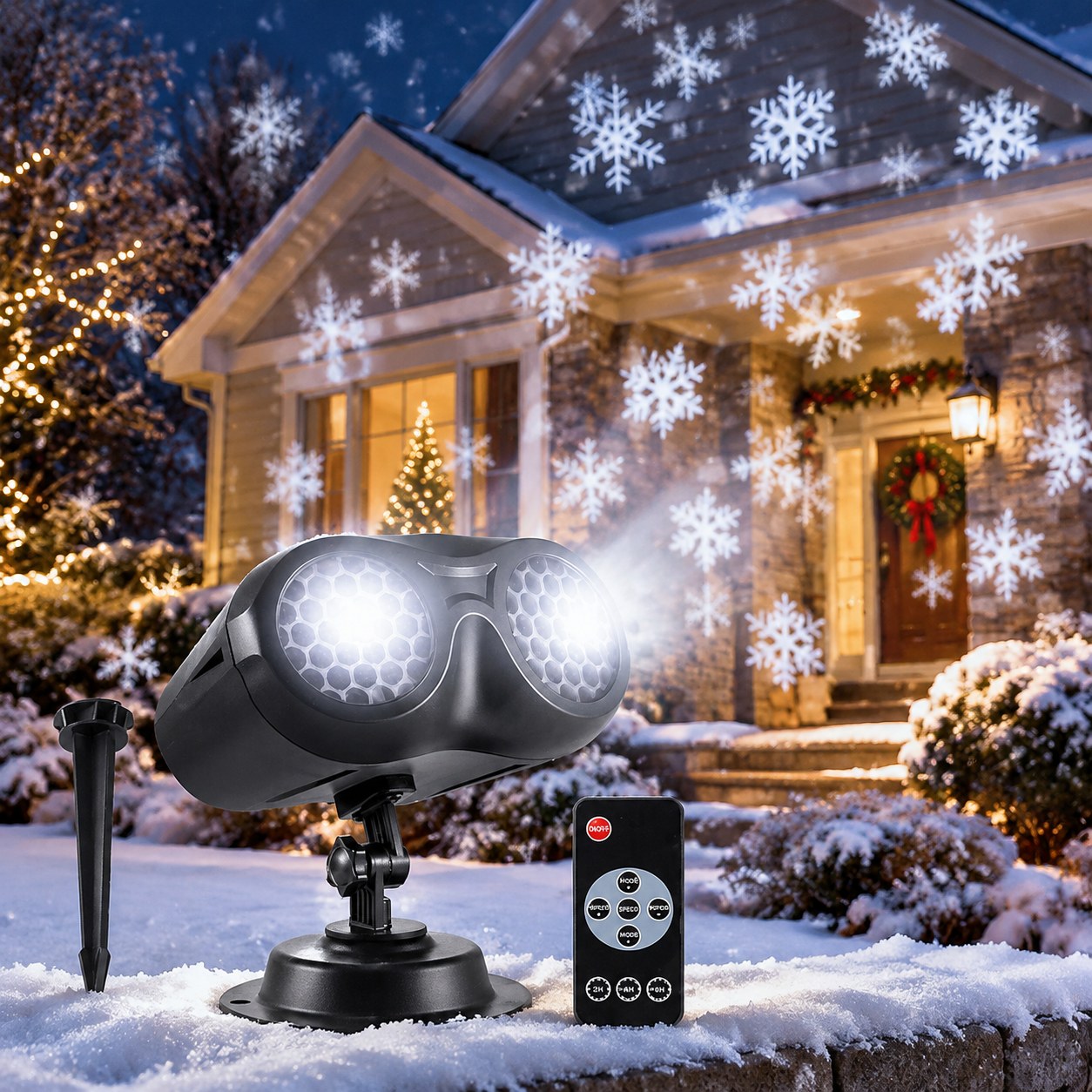 Outdoor Christmas Projector, Snow Projection Lamp, LED Snowflake Light