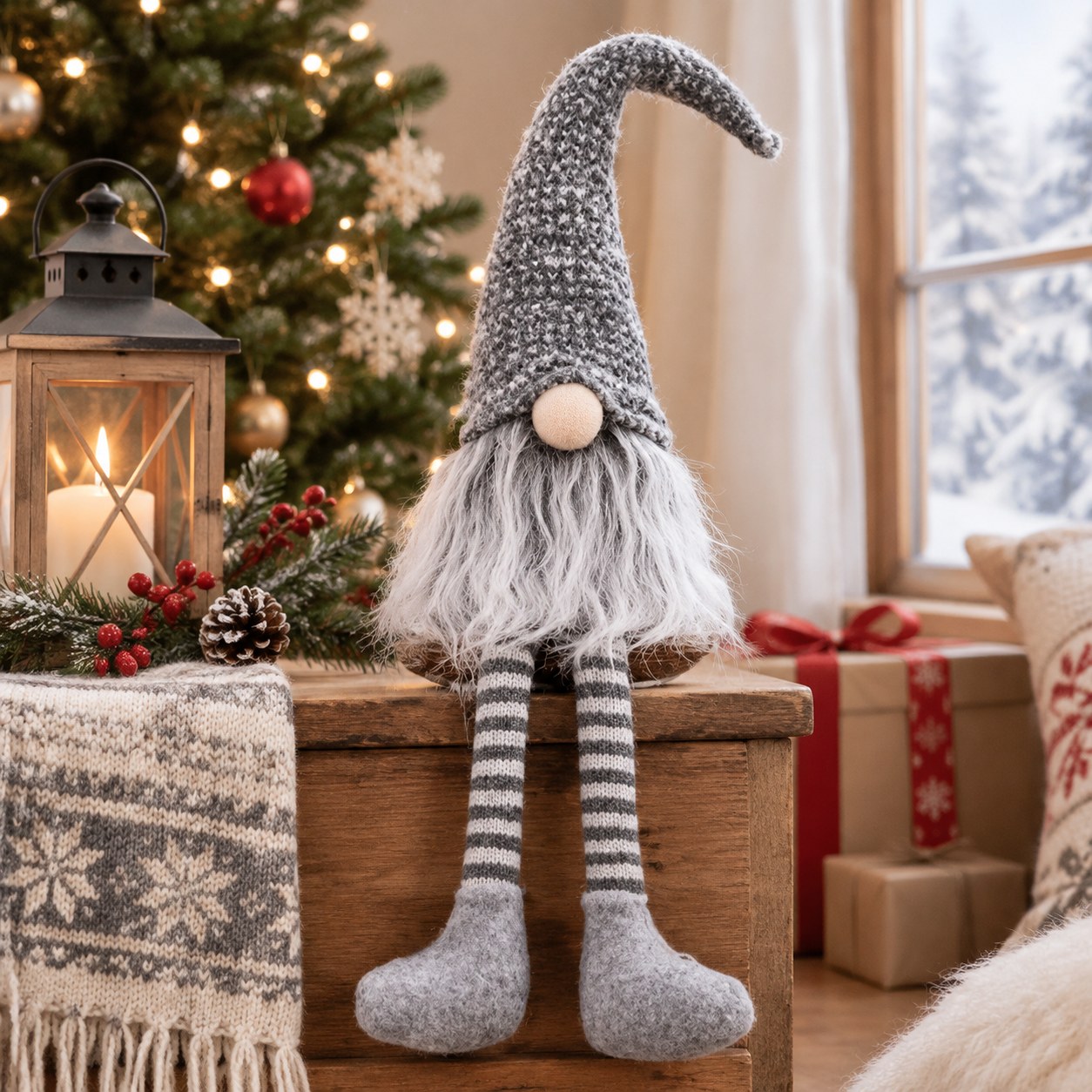 Sitting Gnome 34 cm. — Christmas