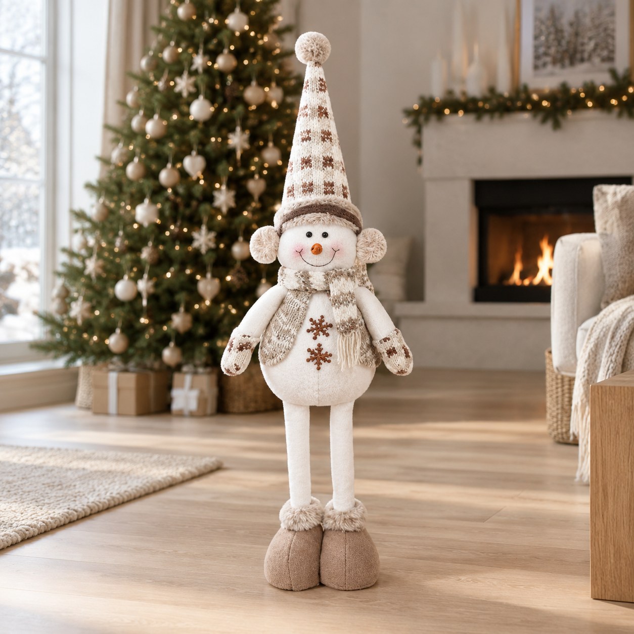 Christmas Snowman, Adjustable Height, 62 cm