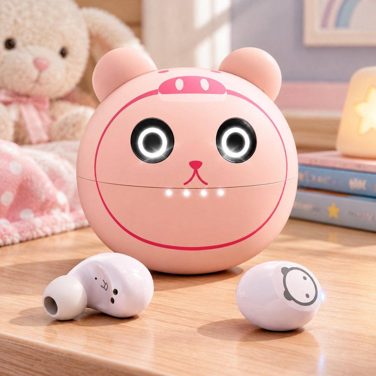 Pink Wireless Earplugs, Waterproof and Noise-Cancelling Kids — Computer peripherals