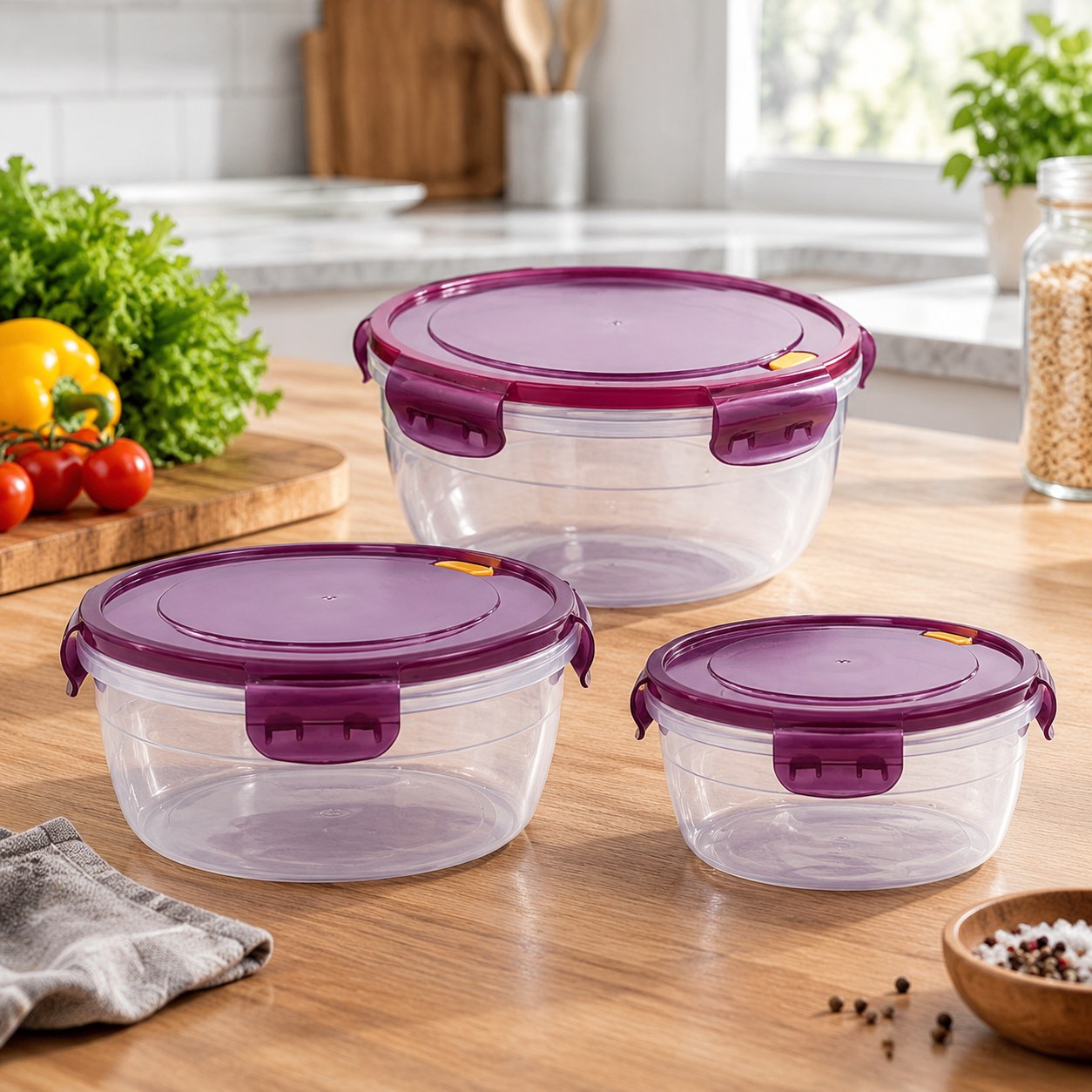Food Storage Containers (3 pcs) — Kitchen and tableware
