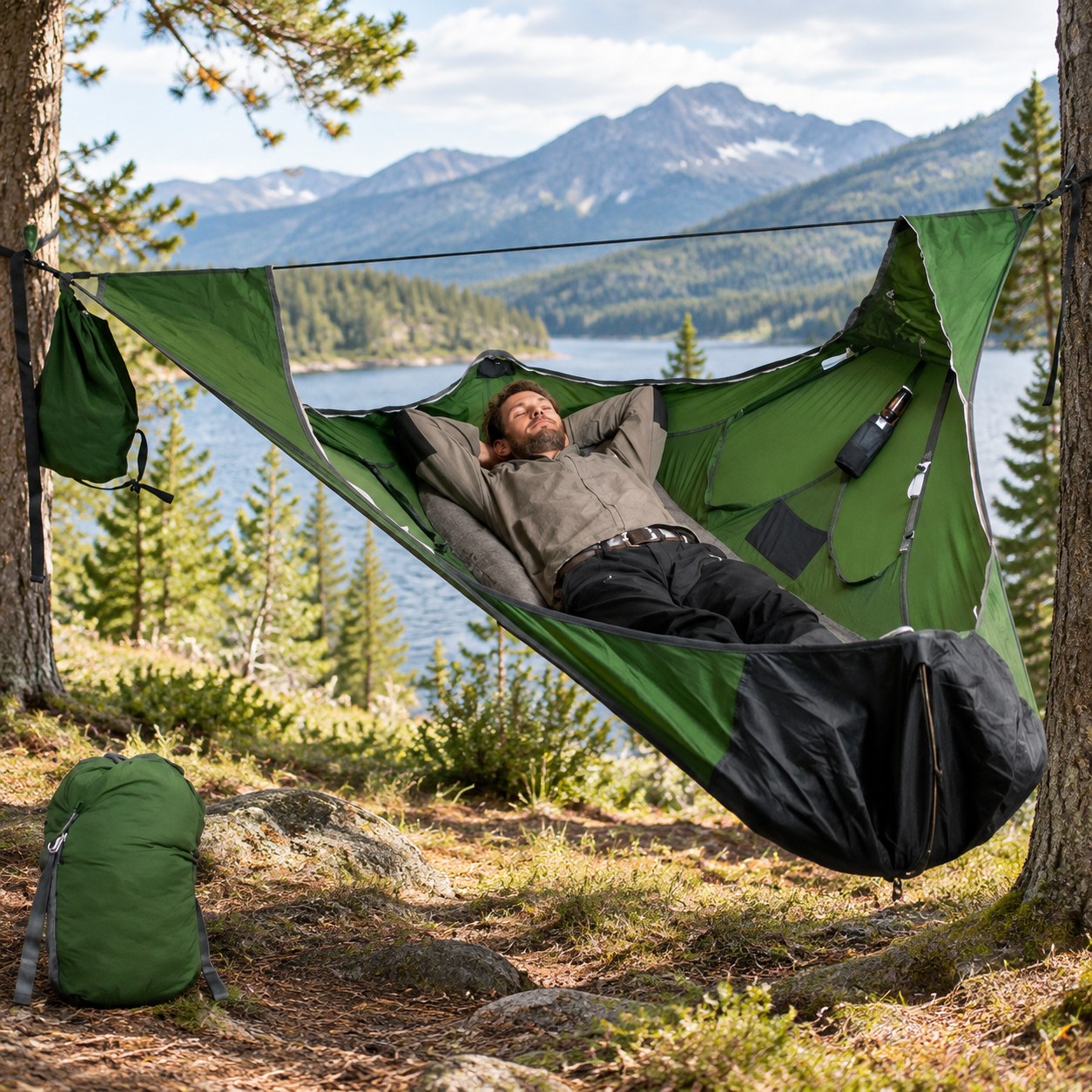 Dark Red Brand 2021 Year, Open-Air Camping, Hammock