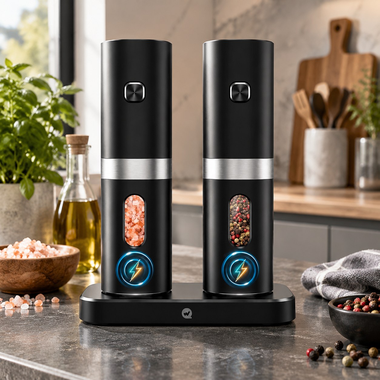 Nenurodyta Set of 2 Electric Spice Grinders, Salt, Pepper and Other Spices — Kitchen and tableware