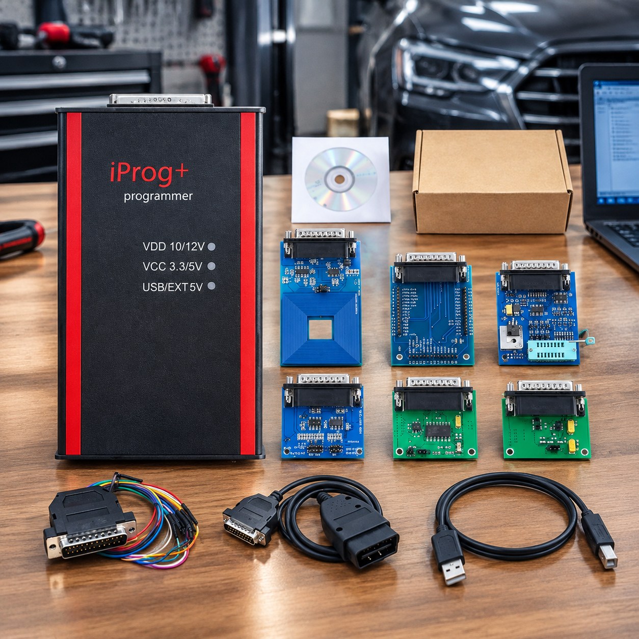 12V Iprog+ Pro V87 Automotive Key Programmer ECU Tool — Car accessories