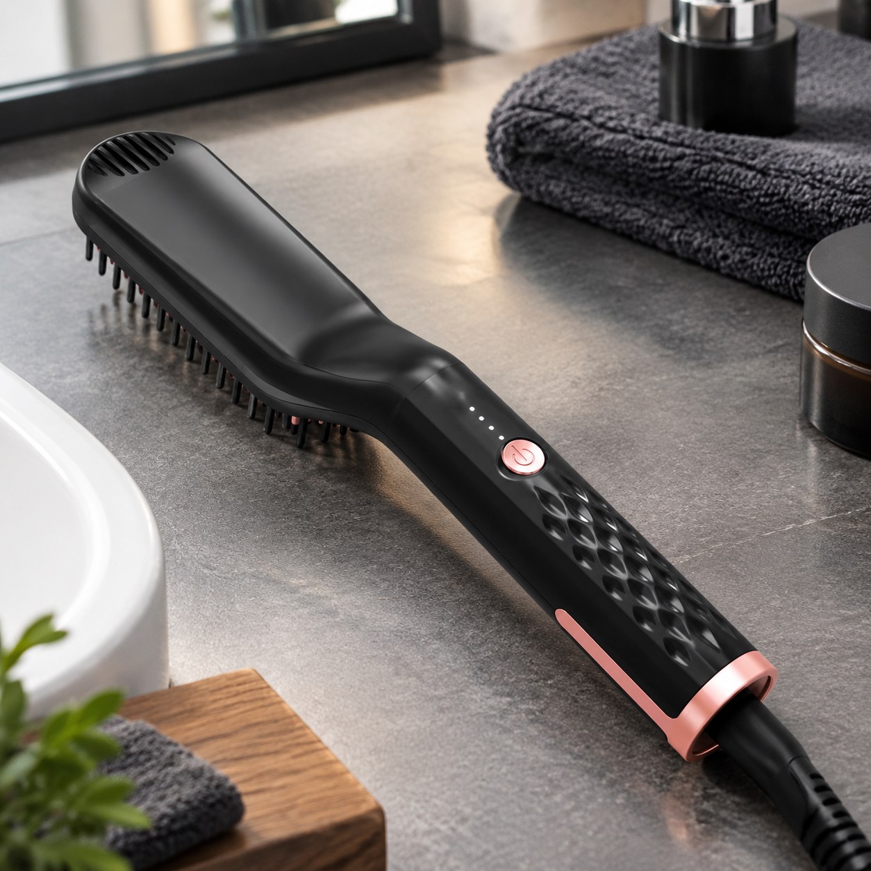 Electric Beard Comb Brush with Straightening for Men — Hair and beard care