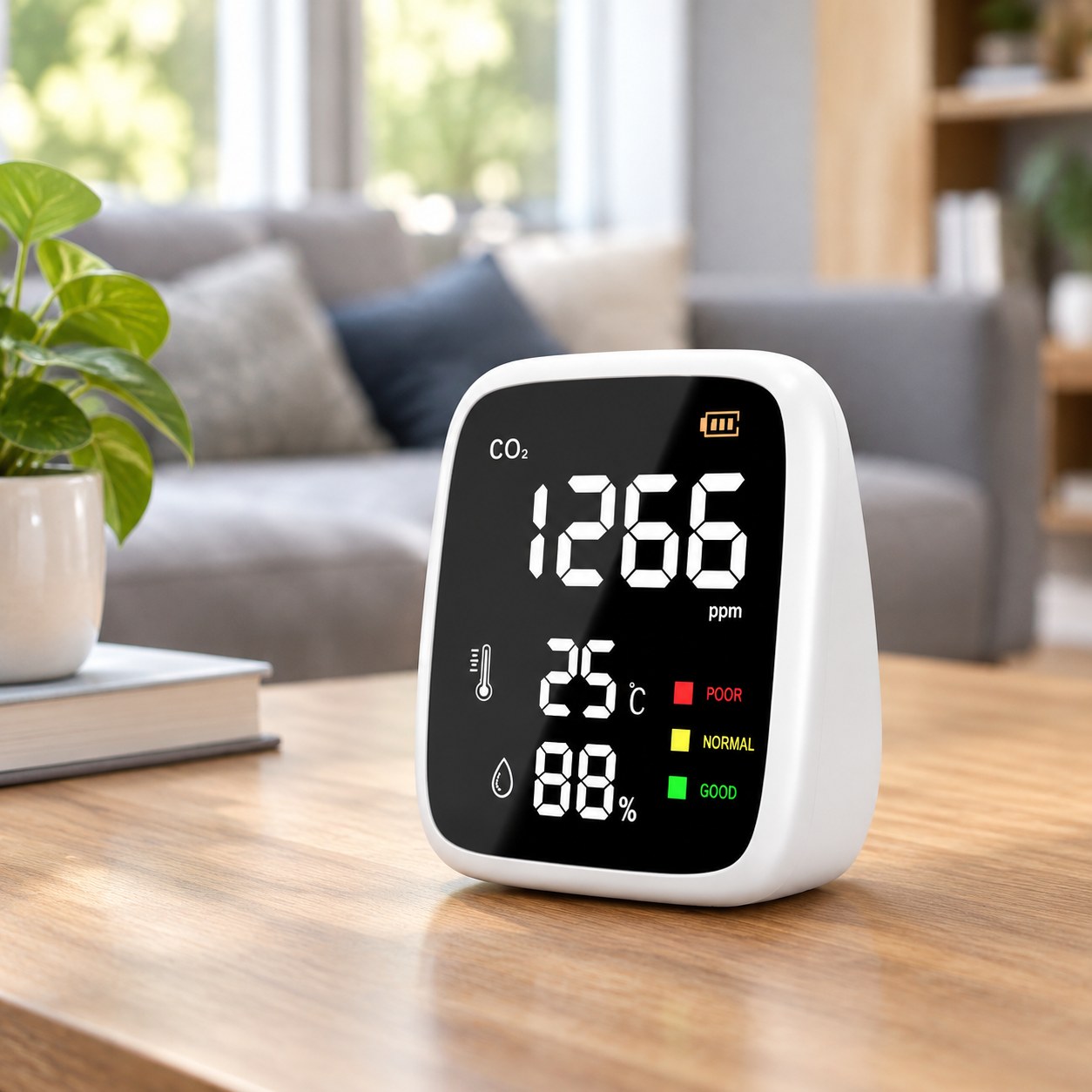 CO2 Detector, 400–5000 PPM Home CO2 Sensor, Mini CO2 Detector