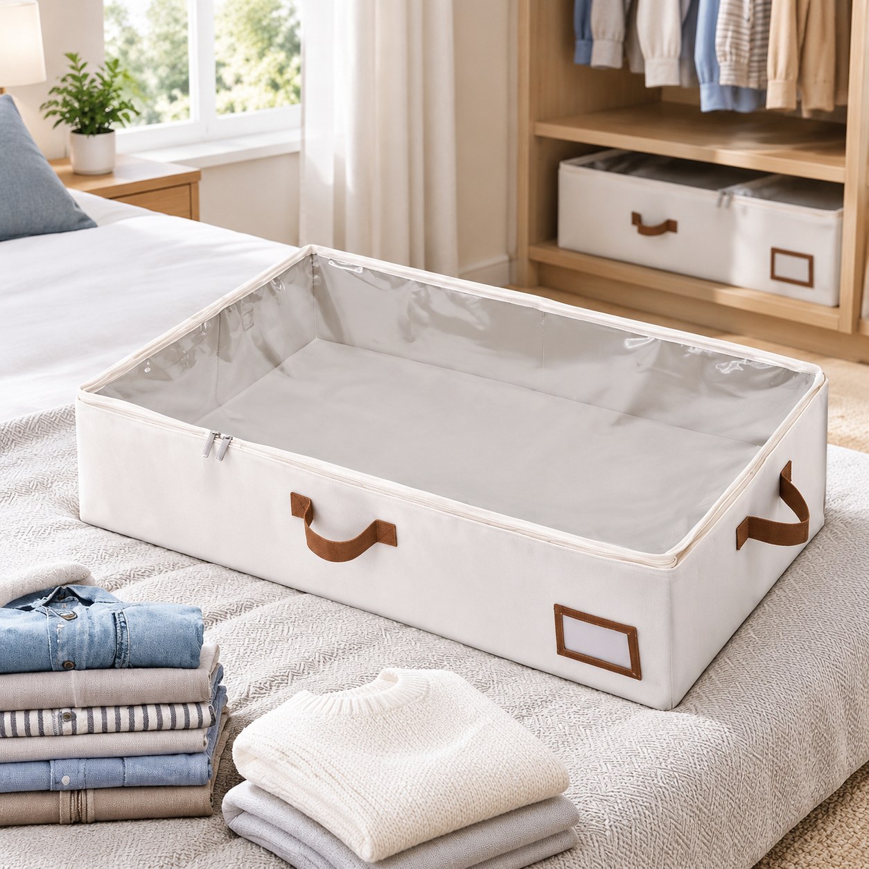 Dark Red Brand Waterproof Clothing Storage Box — Household essentials