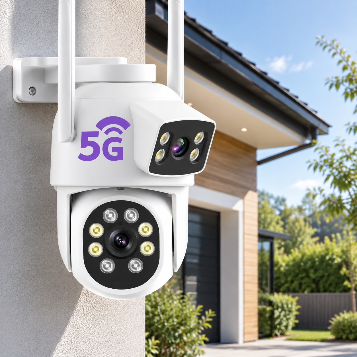 Wireless Outdoor PTZ Video Camera with Dual Lens (2MP + 2MP) — Home security