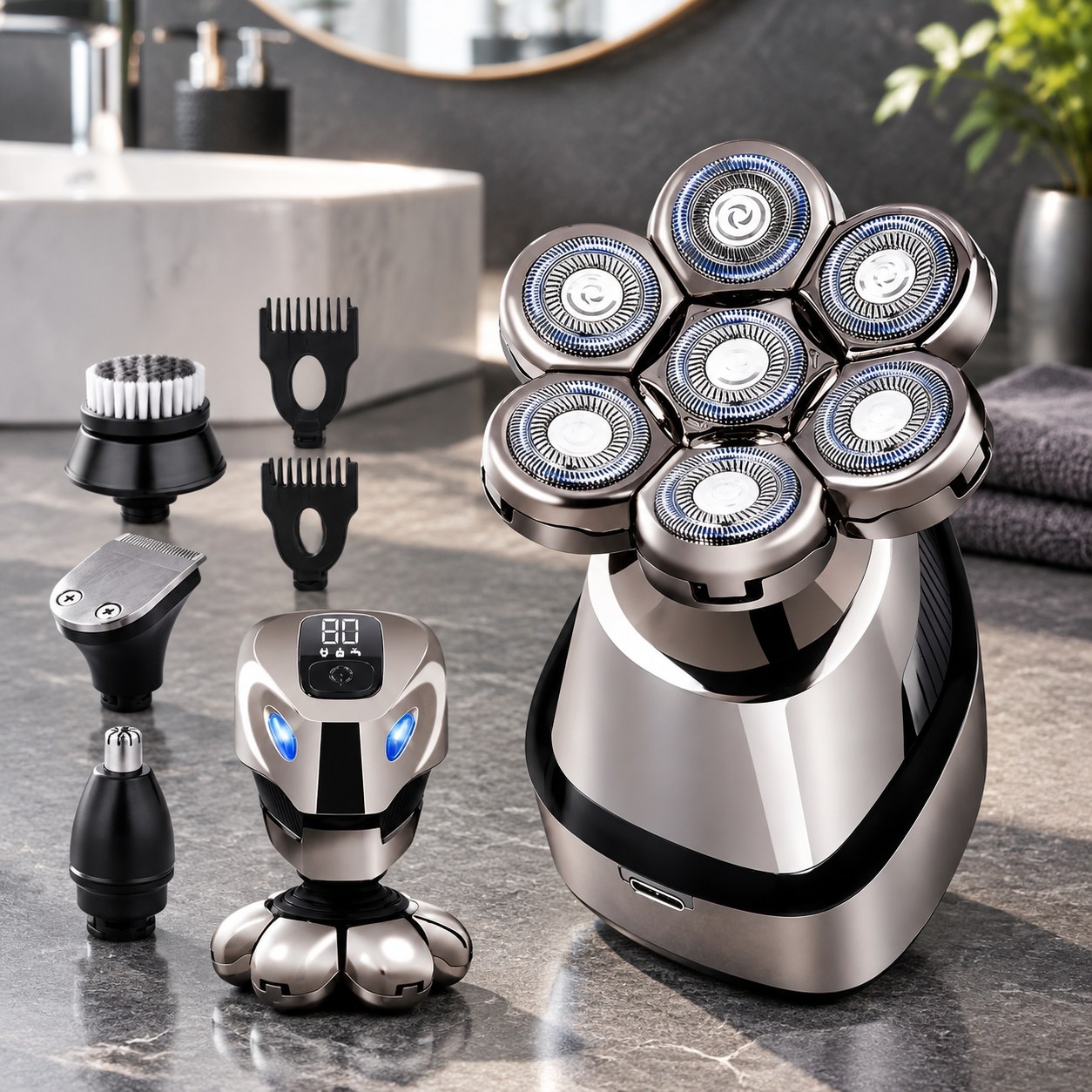 Dark Red Brand Electric Head Shaver for Men — Perfume and cosmetics