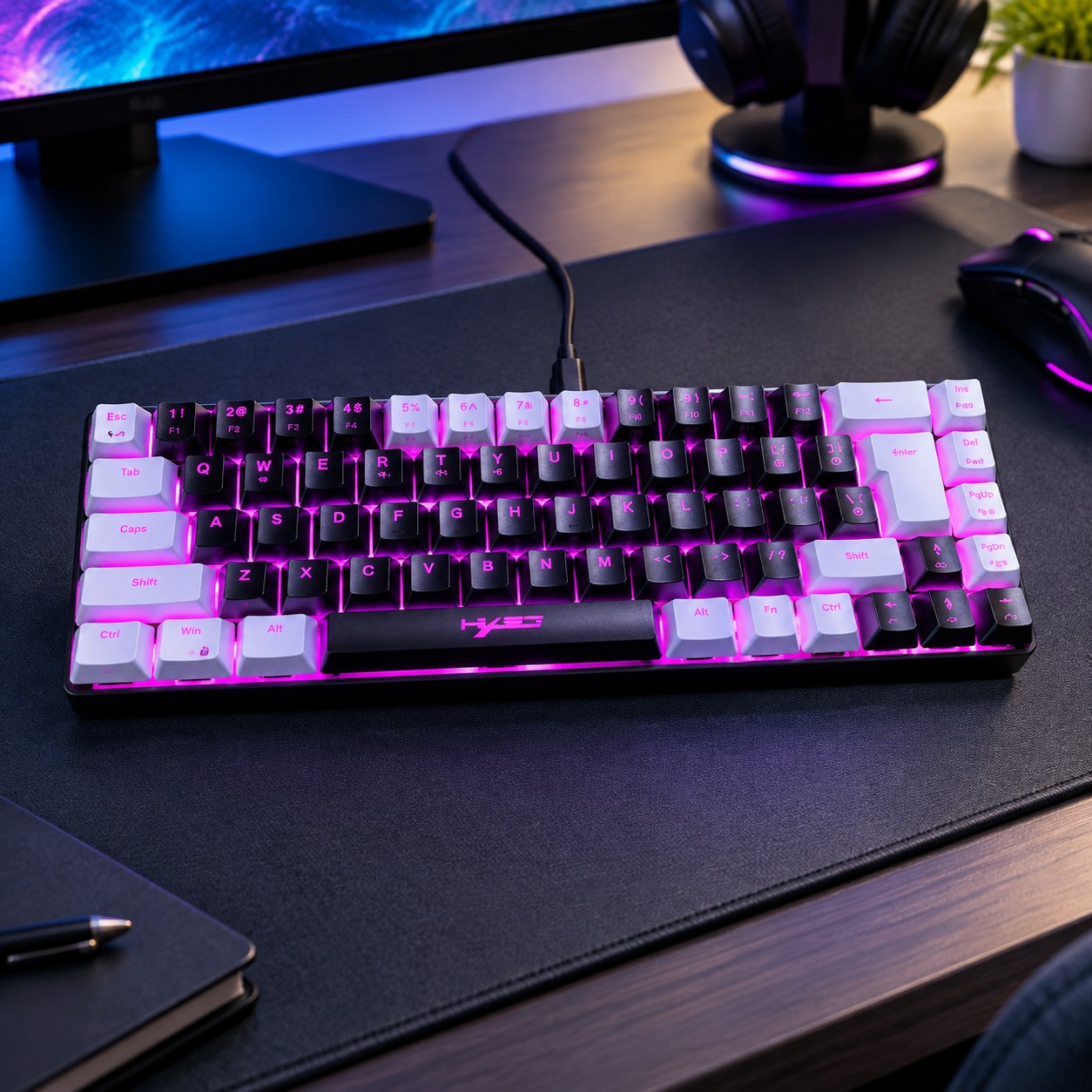 60% Wired Gaming Keyboard, 68 Keys, RGB Backlight — Computer peripherals