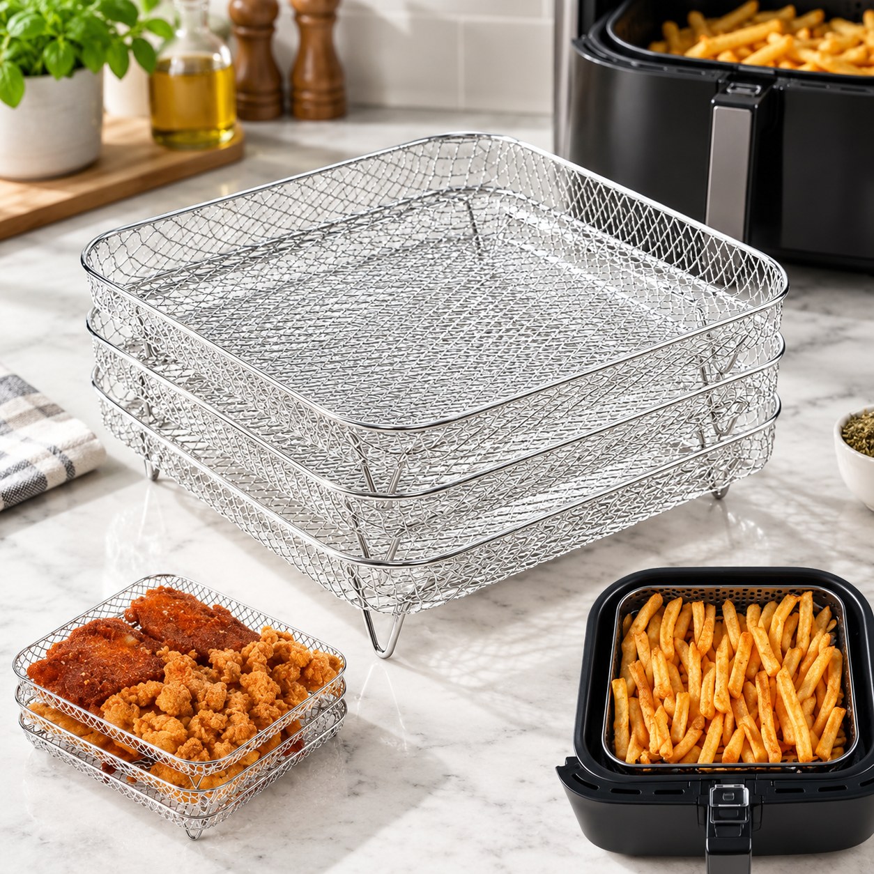 Three-Tier Racks for Air Fryer — Small kitchen appliances