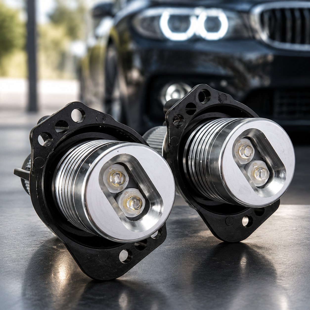 CSPARKV LED Angel Eyes LED bulb 2pcs 12W Halo Ring Marker Light Ang — Car accessories