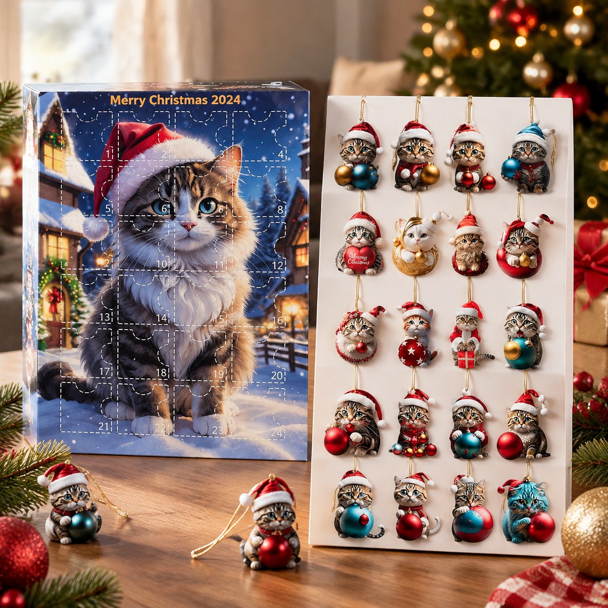 Cat Advent Calendar 2024, 24-Day Countdown to Christmas