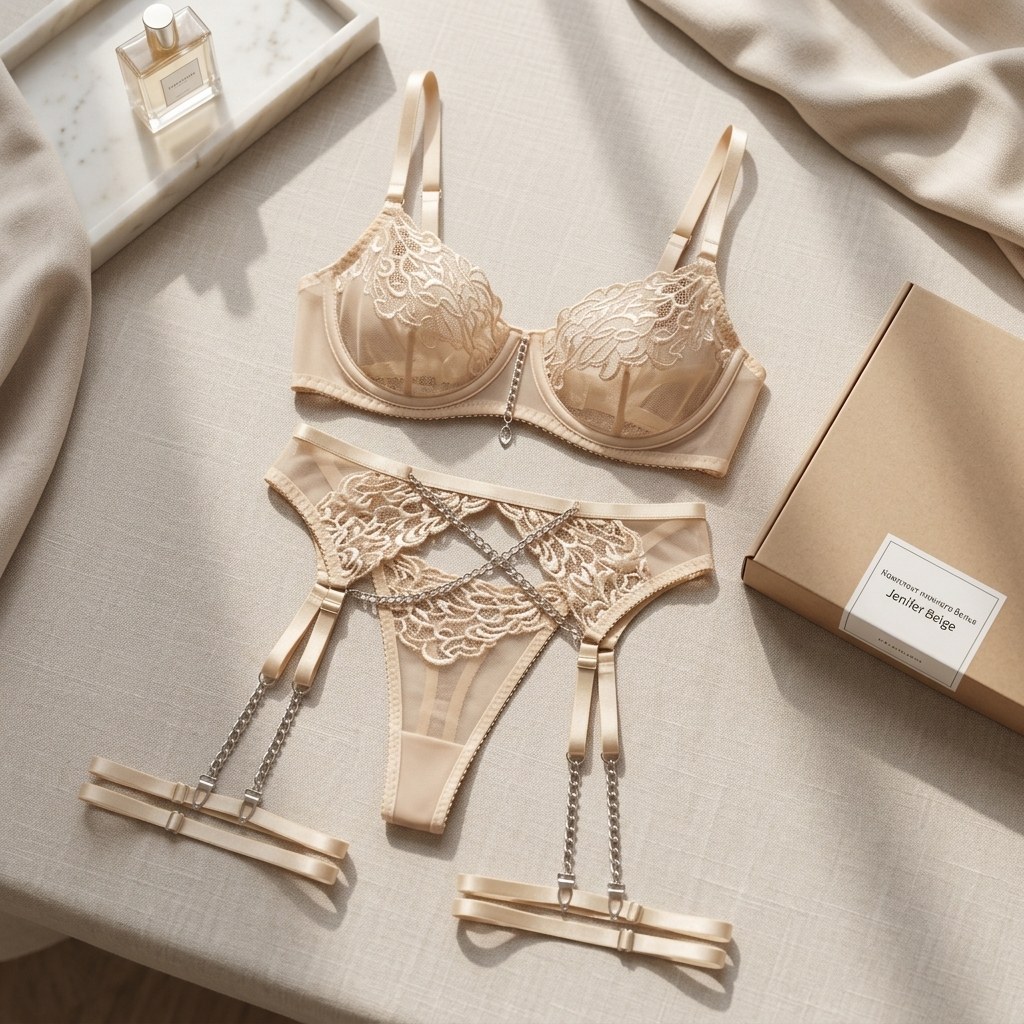 Jenifer Lingerie Set Beige — Clothing, shoes and accessories