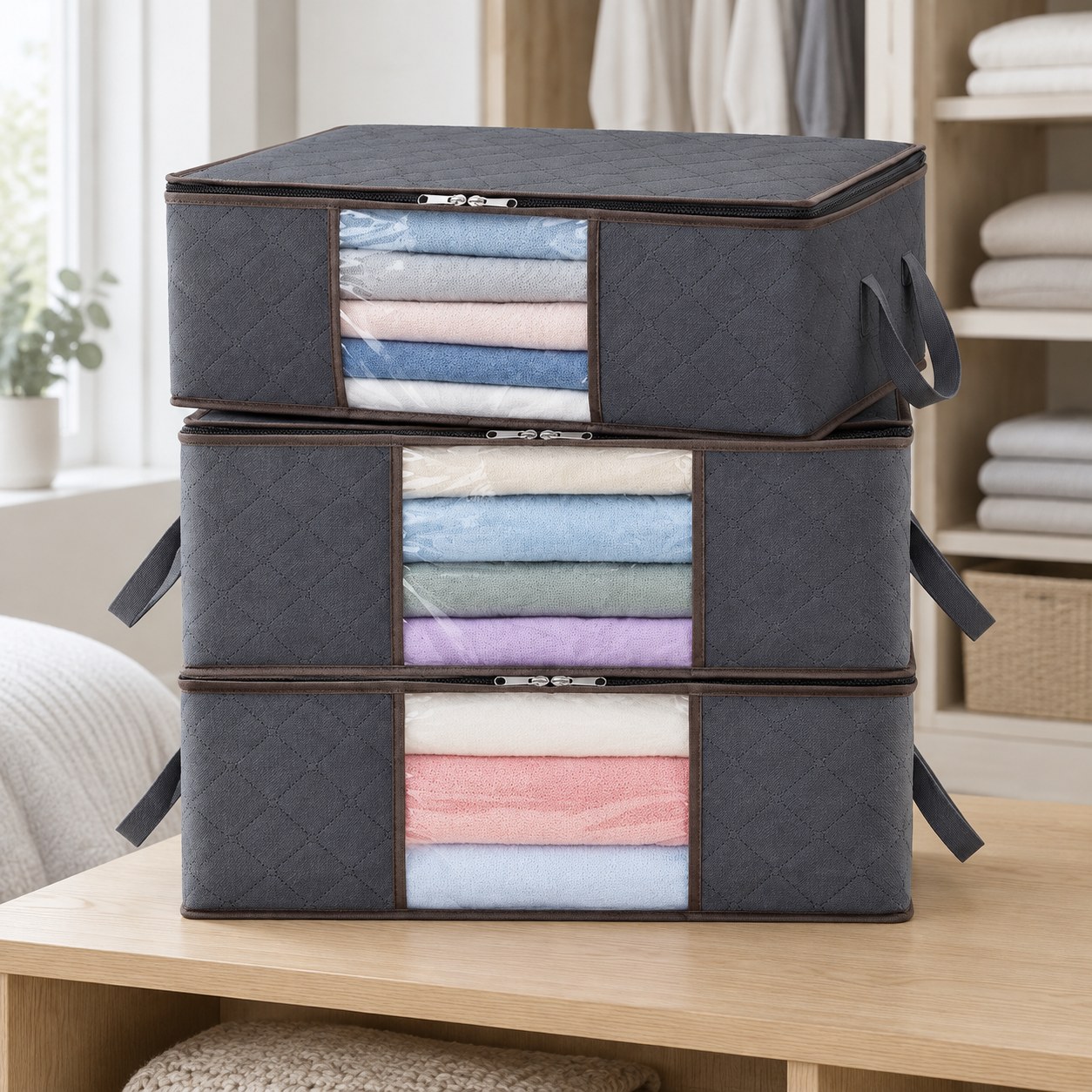 Foldable Storage Bags, 3 pcs. — Household essentials