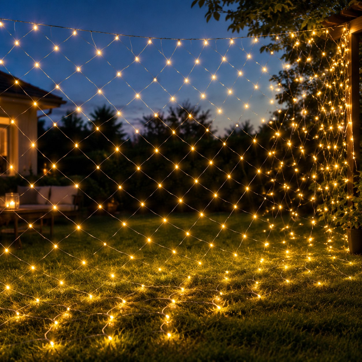Net String Lights, 192 LED Net Bulbs 3M x 2M, 8 Modes — Christmas