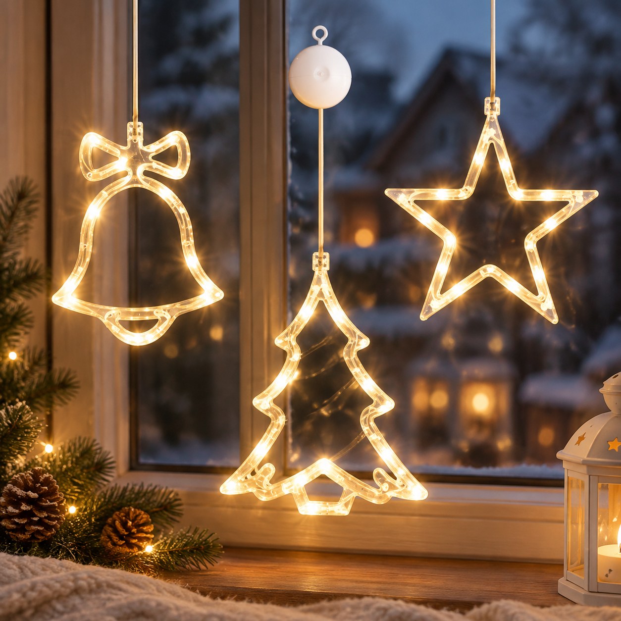 3-pack Battery-Powered Christmas Window Light Decorations