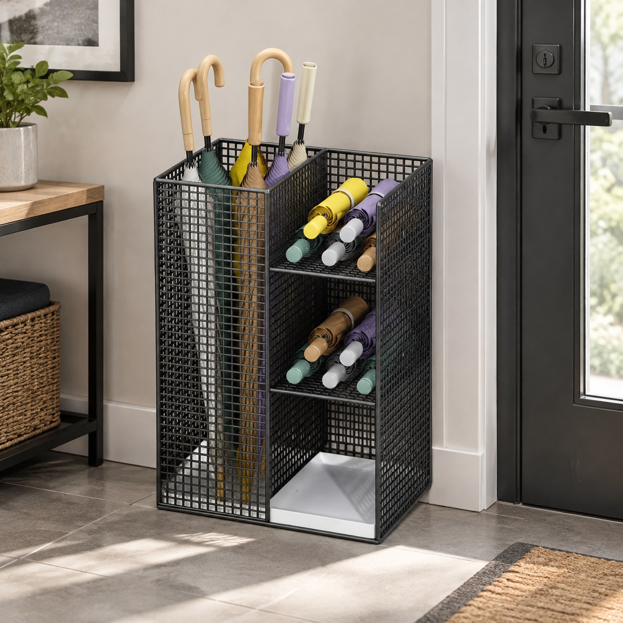 Black Large Capacity Umbrella Stand — Home decor