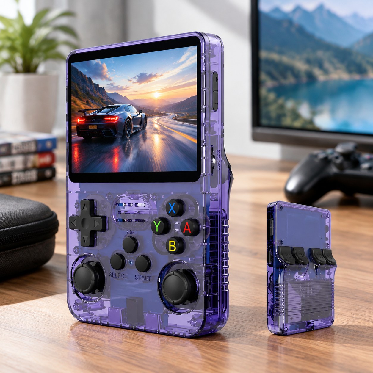 De'Luxe R36S Retro — handheld gaming console with 128 GB memory and over 20 000