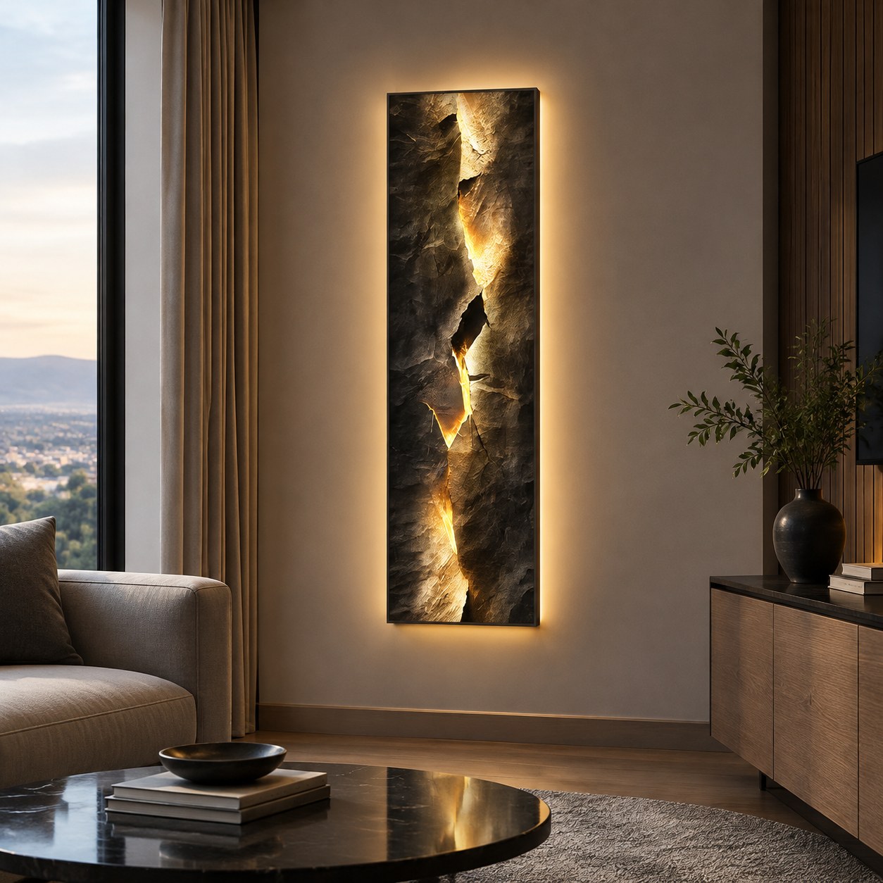 Abstract LED Wall Art with USB Lighting — Home decor