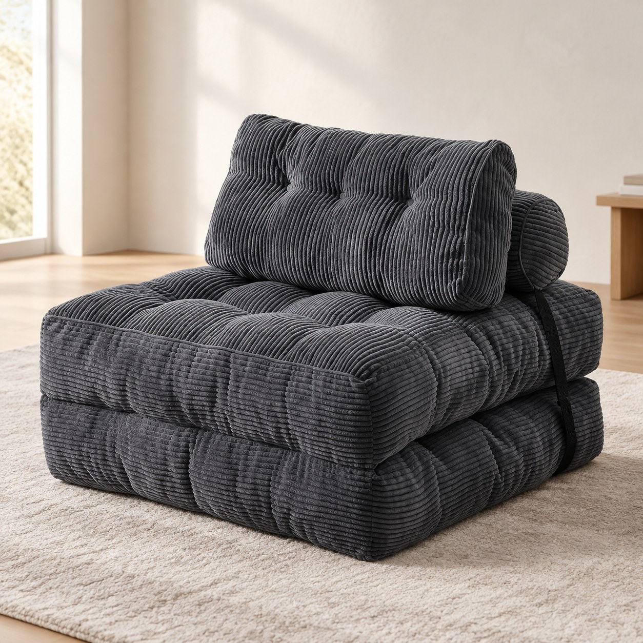 Foldable Sofa Bed with Headrest and Lumbar Pillow — Living room furniture
