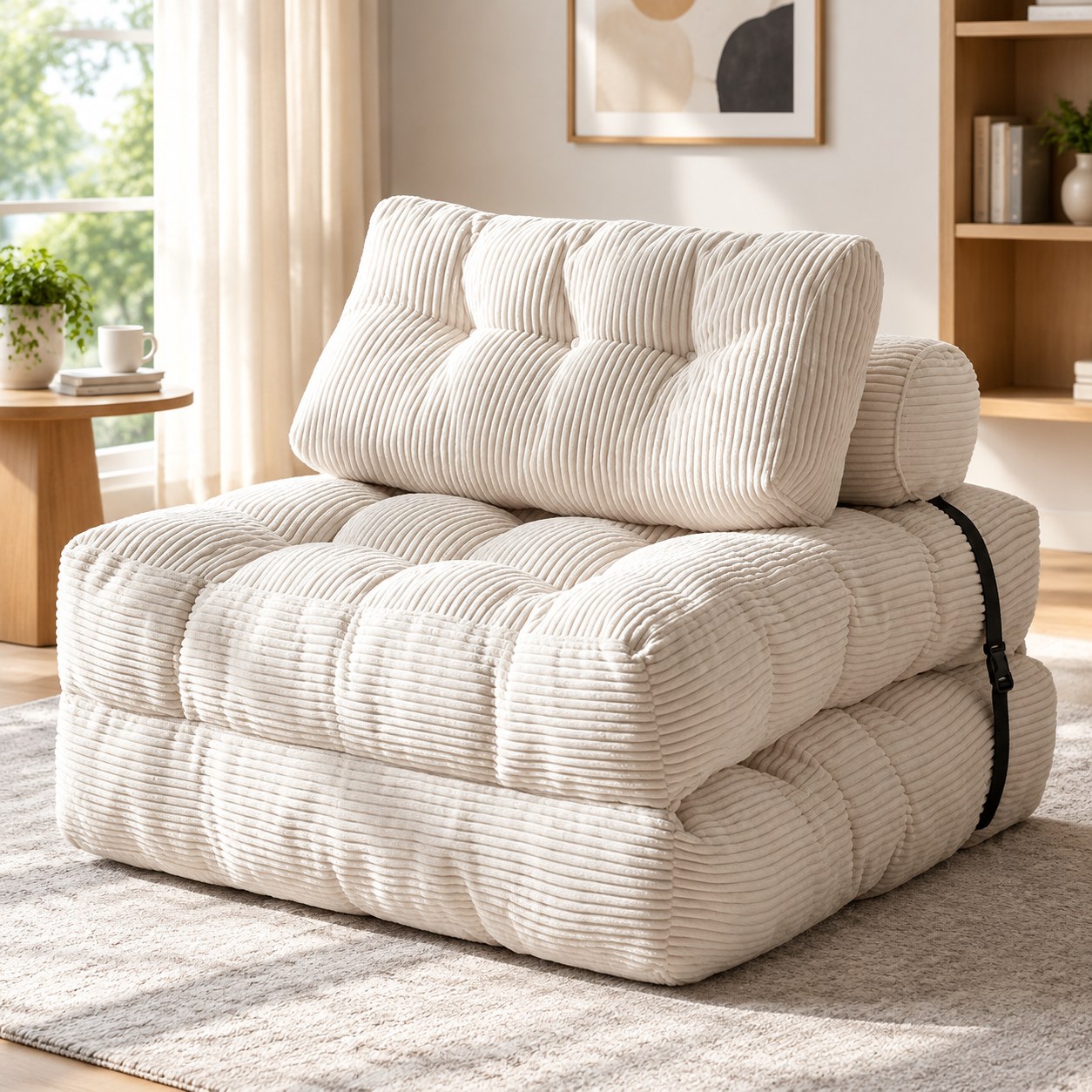 Foldable Sofa Bed with Headrest and Lumbar Pillow — Living room furniture