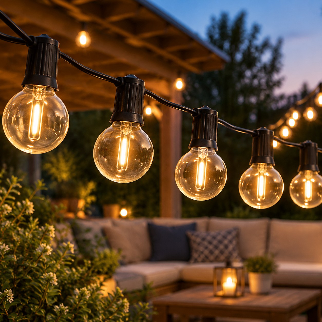Tonro Elegance Outdoor LED Light String, 20 m