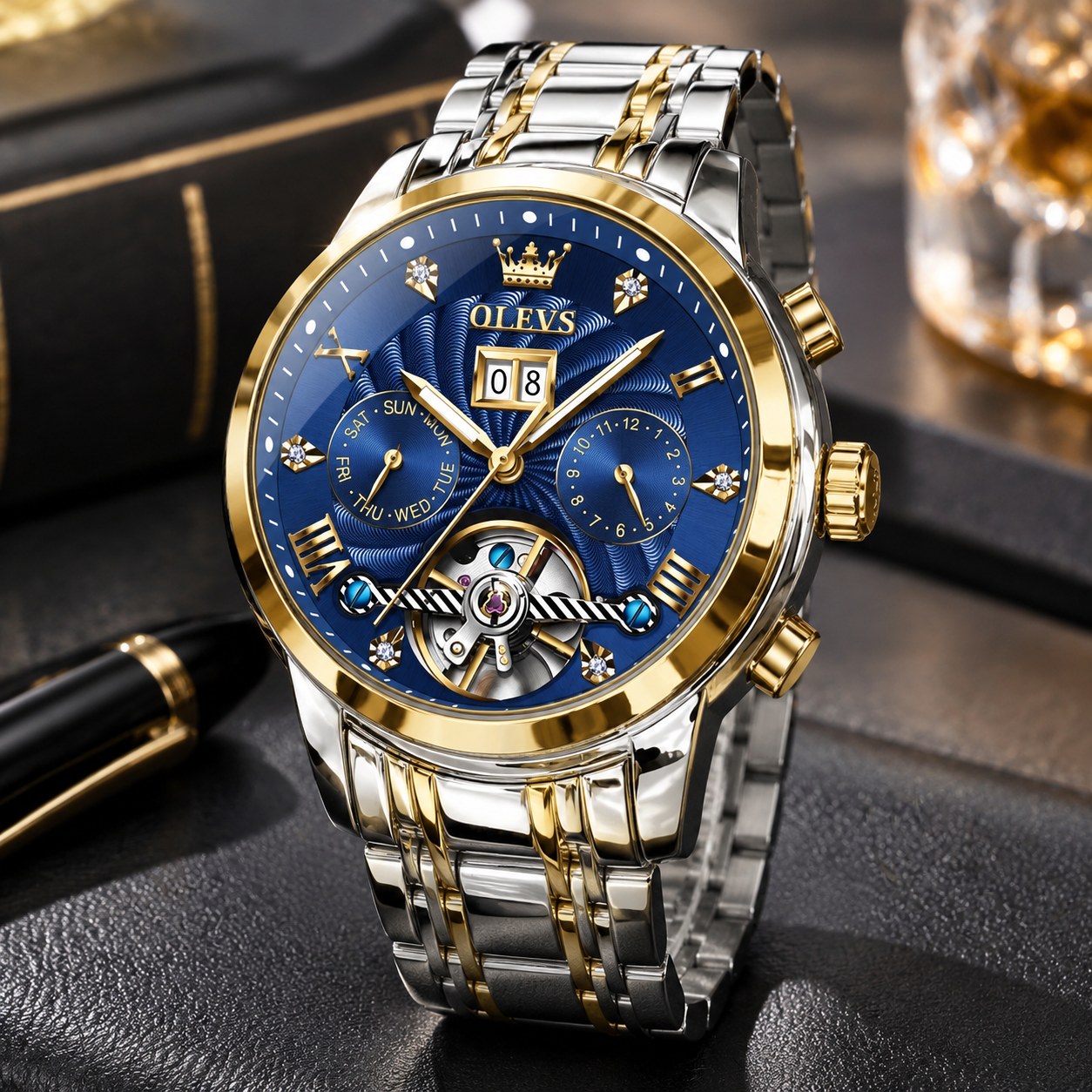 OLEVS Men's Black Wristwatch