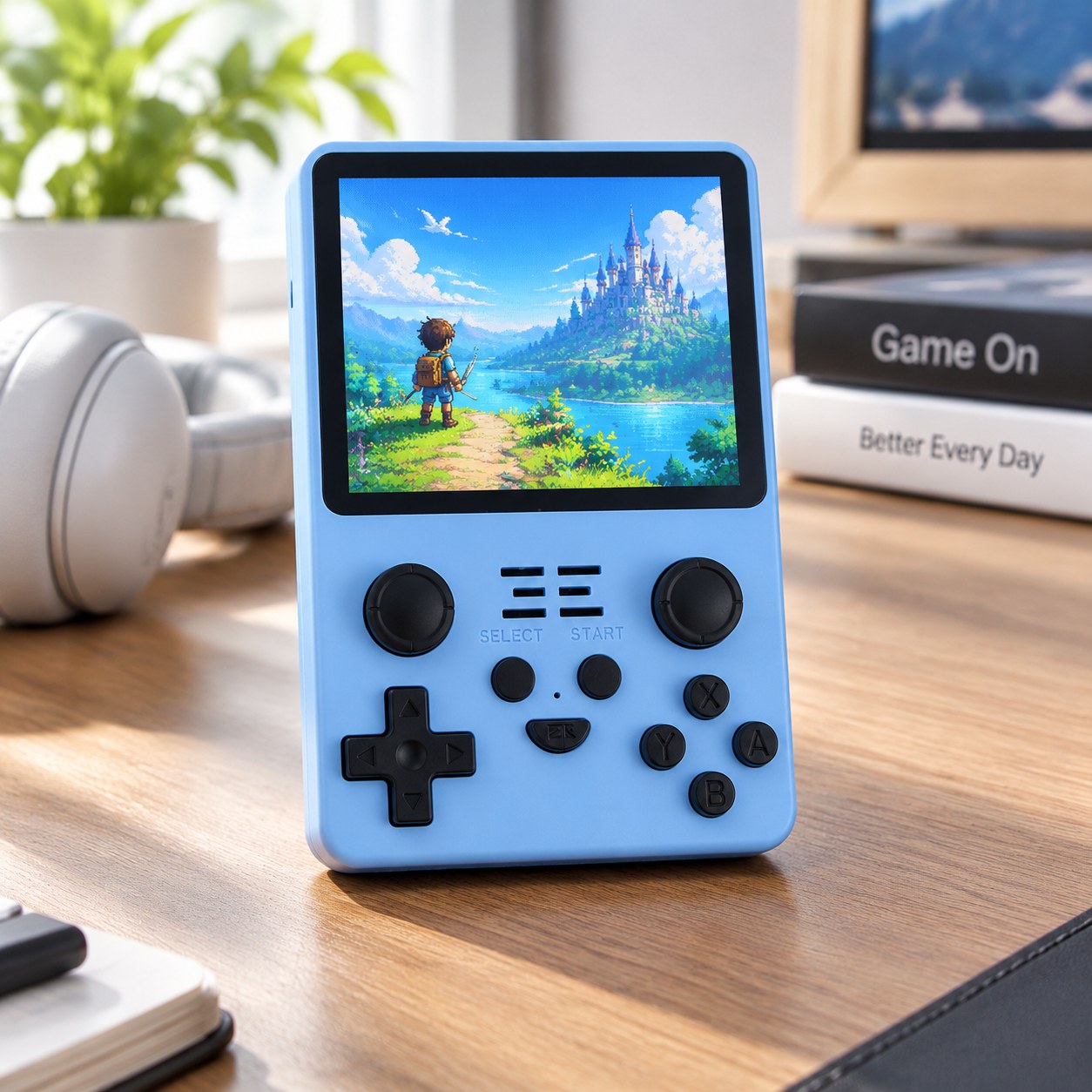 Console Happyjoe Powkiddy RGB20S 128 GB with 20 000 games, blue