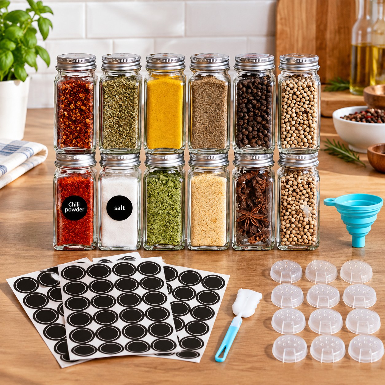 Spice Bottles in Packaging, 12x100 ml.