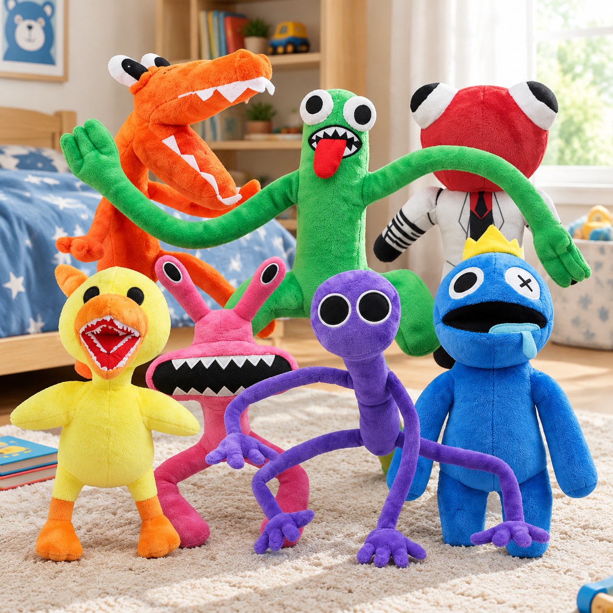 HappyJoe Rainbow Friends Plush Toy Set, 7 pcs. — Soft toys