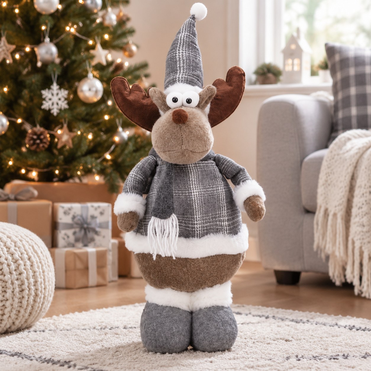 Jumi Christmas Reindeer, 48 cm, Grey