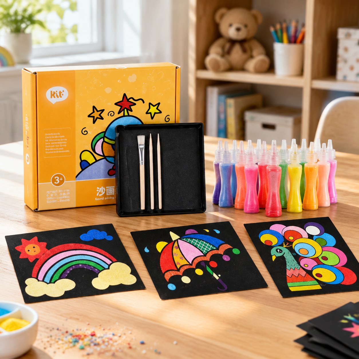 Mega Sand Art Set 18 Colors + 27 Cards — School supplies
