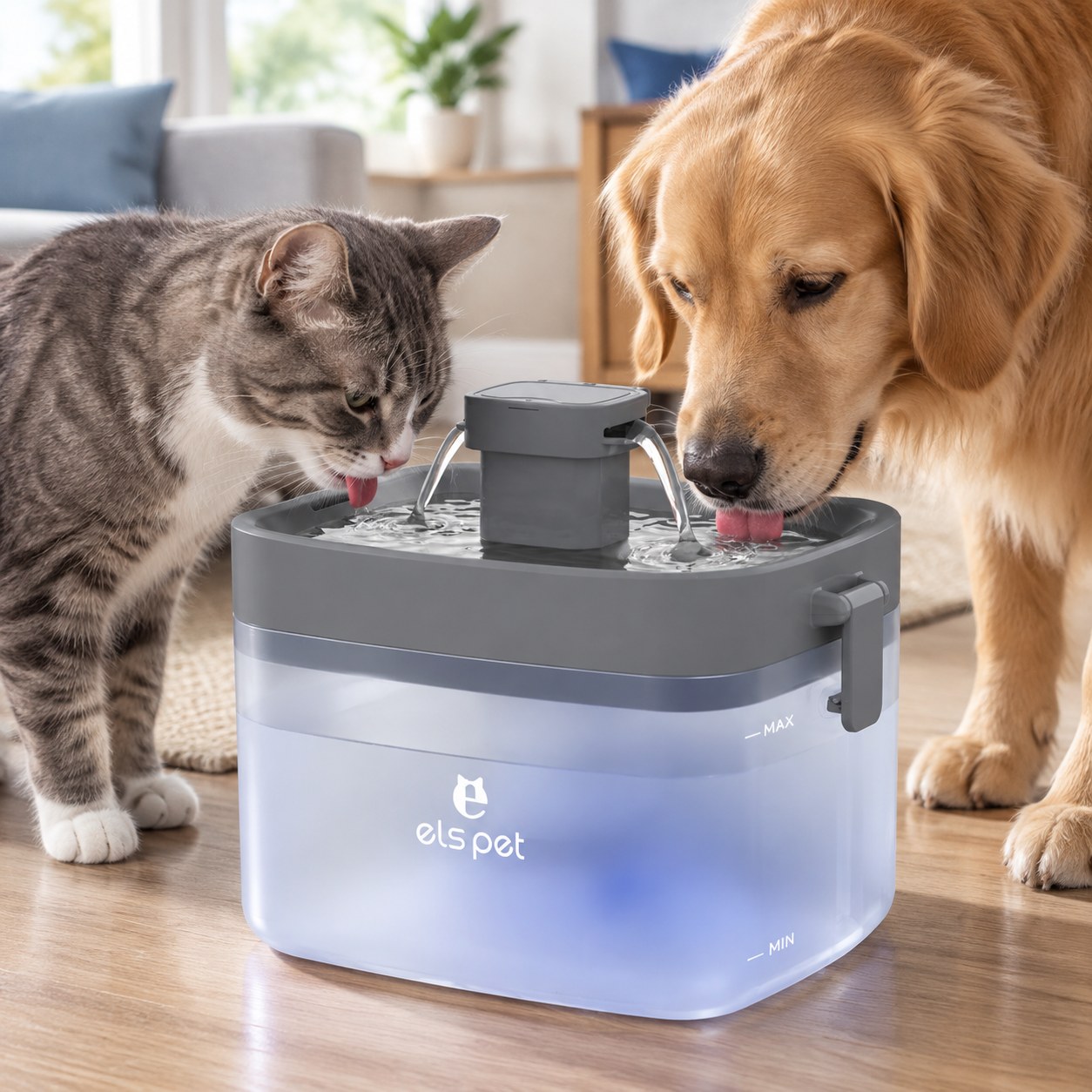 Dark Red Brand Automatic Pet Water Fountain — Dogs