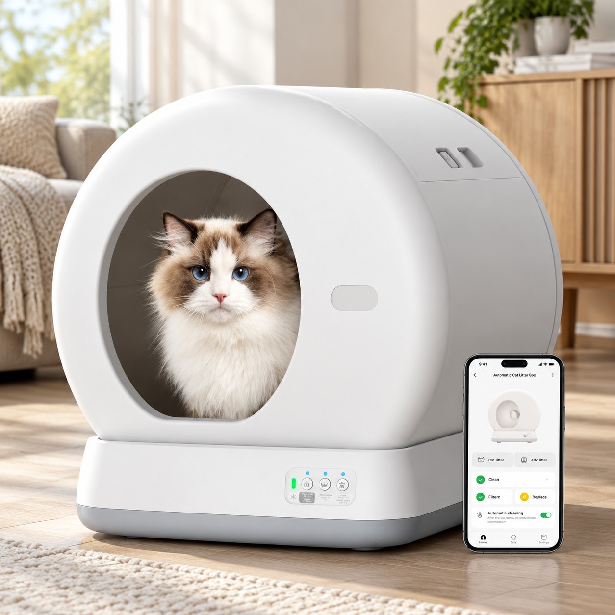 Dark Red Brand Automatic Cat Litter Box + APP Control