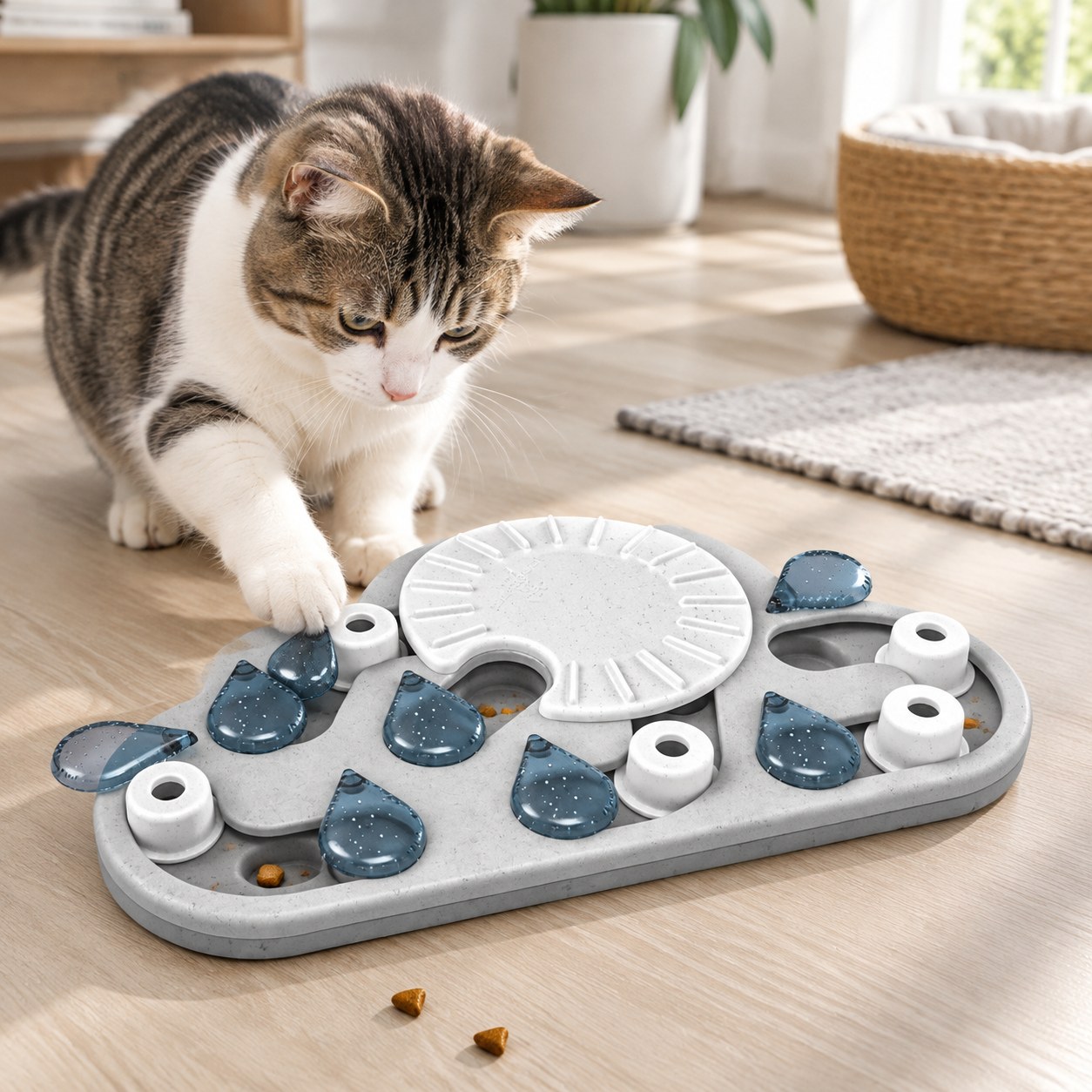 Rainy Day Interactive Cat Treat Puzzle