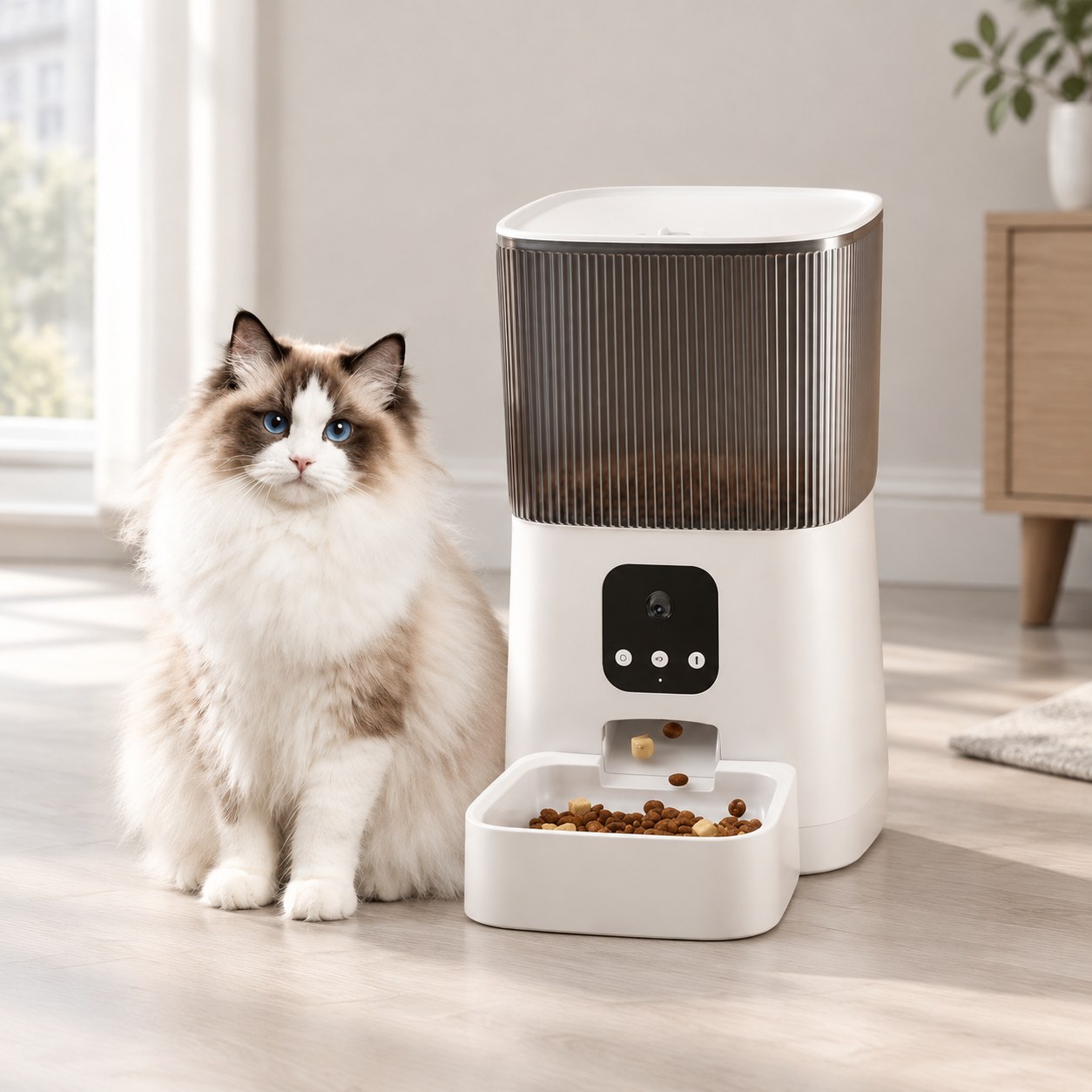 Dark Red Brand Automatic Cat/Dog Feeder + APP Control