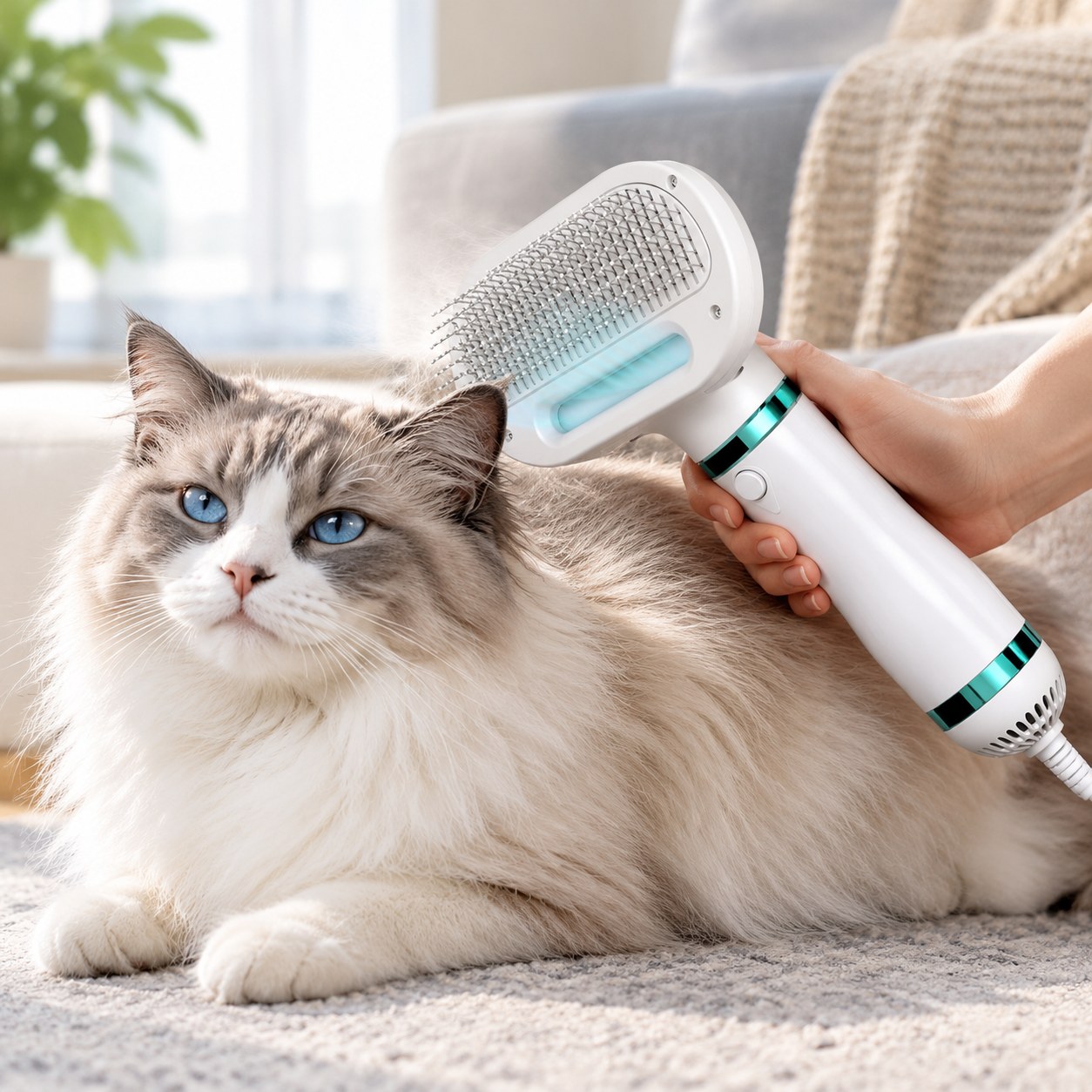 Dark Red Brand Cat/Dog Grooming Hair Dryer Comb