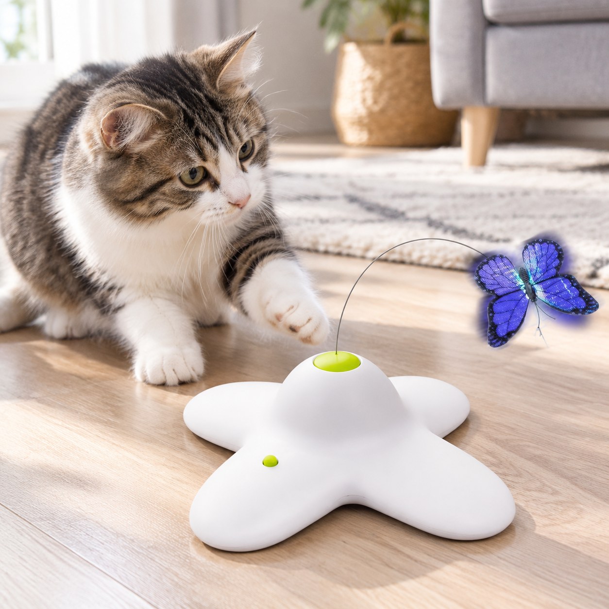 Dark Red Brand Butterfly Electronic Cat Toy