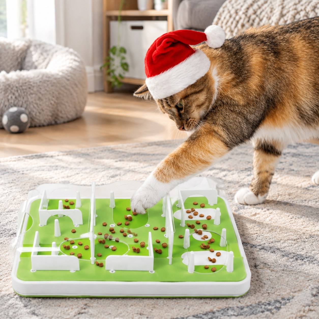 Dark Red Brand Interactive Cat Toy Treat Maze