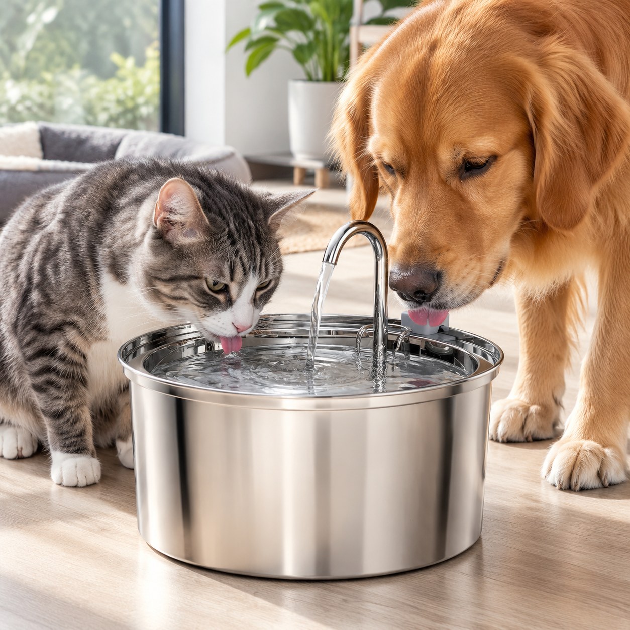Dark Red Brand Automatic Fountain for Cats/Dogs