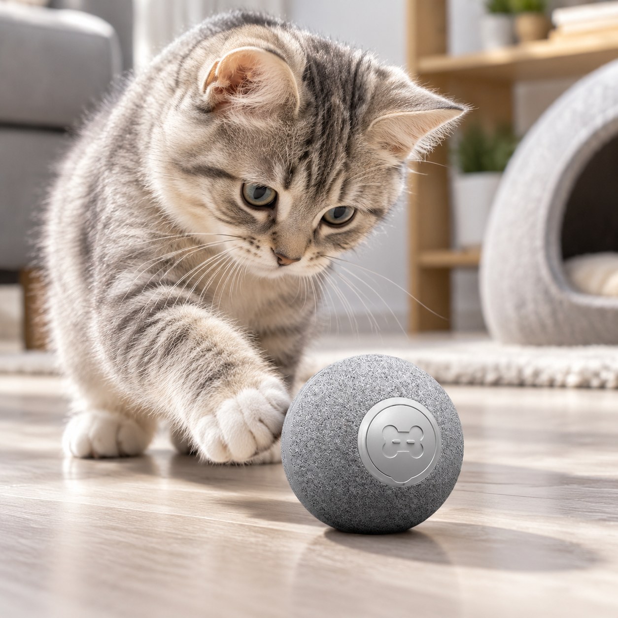 Dark Red Brand Cheerble Interactive Cat Ball