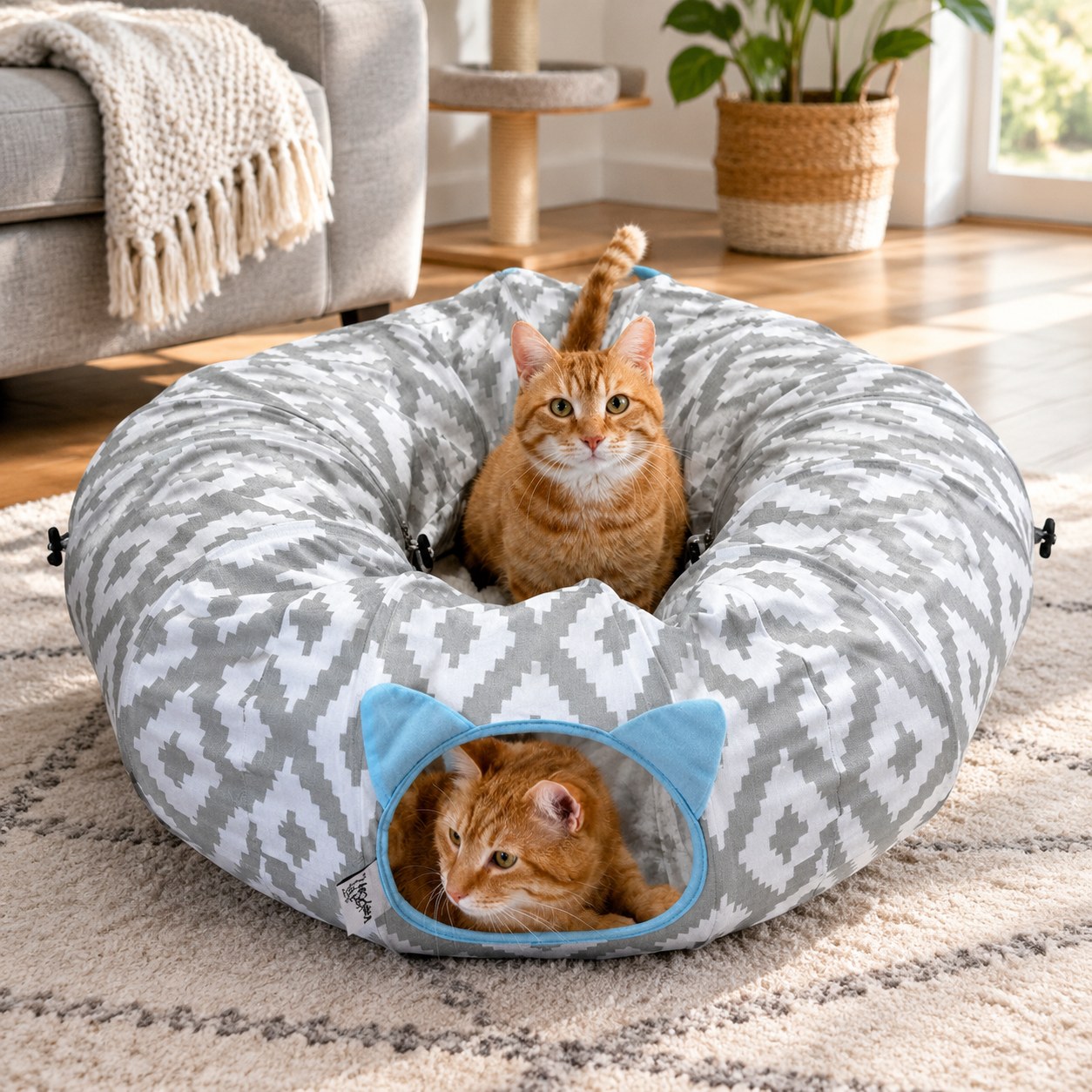 Dark Red Brand Cat Tunnel