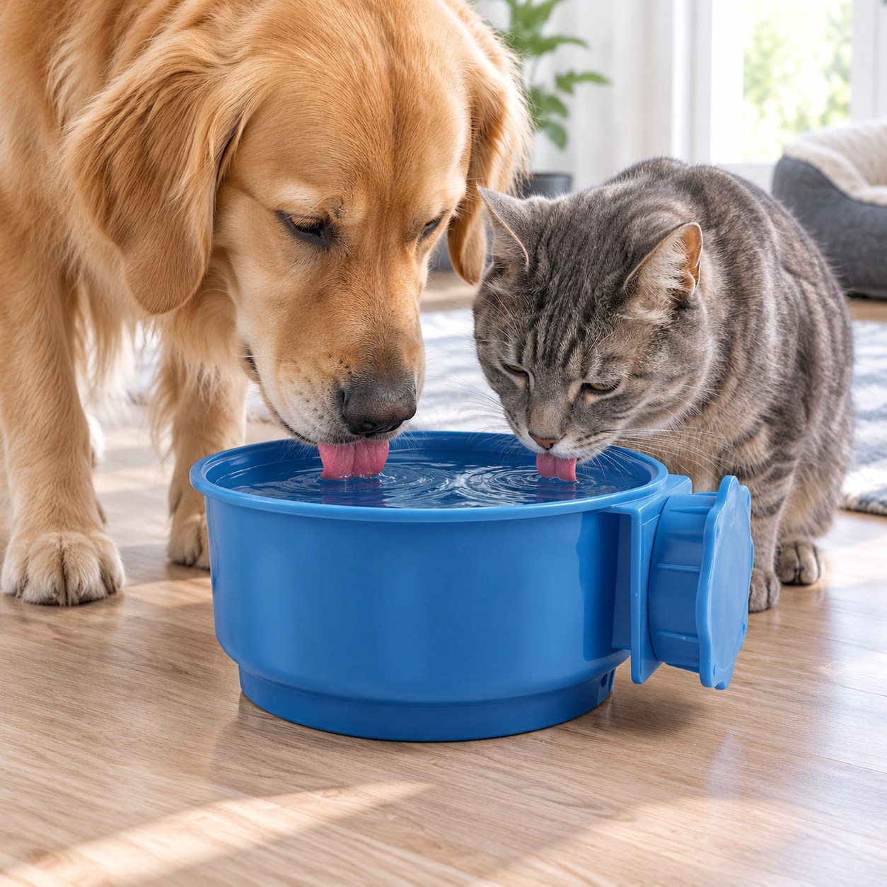 Dark Red Brand Heated Water Bowl for Pets — Dogs